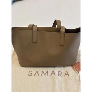 Samara Beige Leather Tote Bag